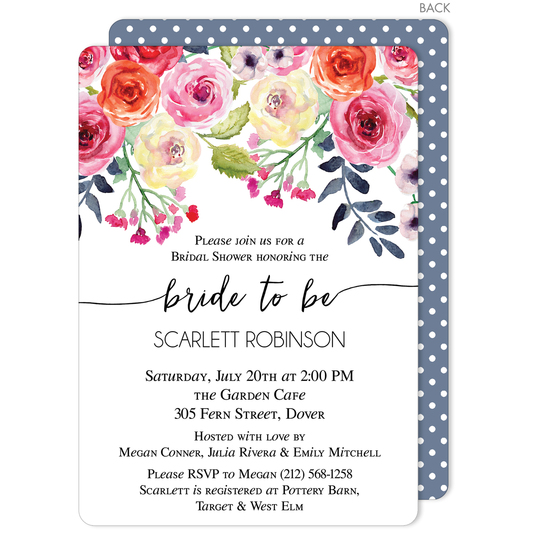 White Watercolor Roses Invitations